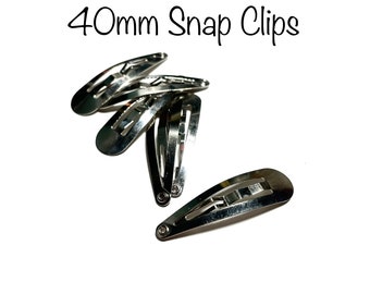 40mm Small Snap Hair Clips - Silver DIY Blanks Hair Findings - Hair Bow Supplies - Packs of 12, 25, 50, or 100 Pieces