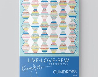 Gumdrops Quilt Anleitung | Papier Quilt Muster mit Bonus Crib Size | Fortgeschrittenes Patchwork Schnittmuster