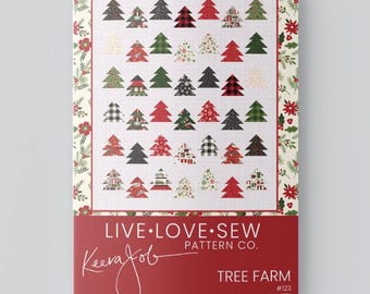 Baum Bauernhof Quilt Anleitung | Papier Quilt Anleitung für Weihnachten Quilts | Anfänger Patchwork Schnittmuster