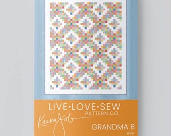 Grandma B Quilt Pattern | Paper Quilt Pattern | Beginner Strip Quilt Sewing Pattern