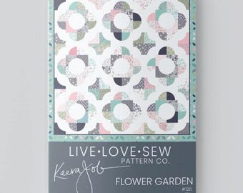 Blumen Garten Quilt Anleitung | Paper Quilt Pattern mit Drunkard’s Path | Anleitung für Fortgeschrittene