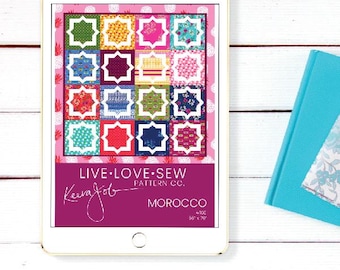 Marokko Quilt Anleitung PDF | Fortgeschrittene Quilt Anleitung Sofort Download | Patchwork Schnittmuster