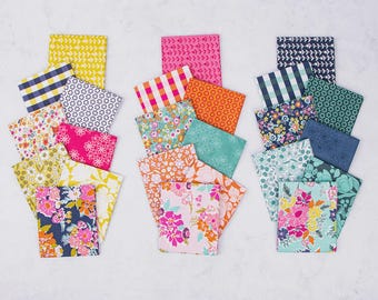 Floral Fat Quarter Bündel | Blumen Bauernhof Stoff zum Quilten | Patchwork & Nähgarn aus Baumwolle