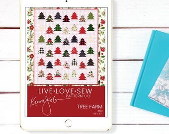 Baum Bauernhof Quilt Muster PDF | Weihnachten Quilt Anleitung Sofort Download | Anfänger Patchwork Anleitung