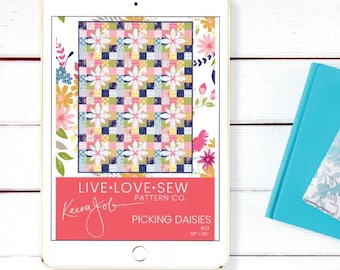 Picking Daisies Quilt Pattern PDF | Applique Quilt Pattern Instant Download | Intermediate Sewing Pattern