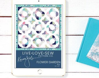 Flower Garden Quilt Pattern PDF | Drunkard’s Path Quilt Pattern Instant Download | Advanced Sewing Pattern