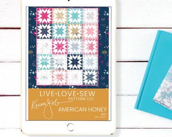American Honey Quilt Pattern PDF | Intermediate Patchwork Quilt Pattern Instant Download