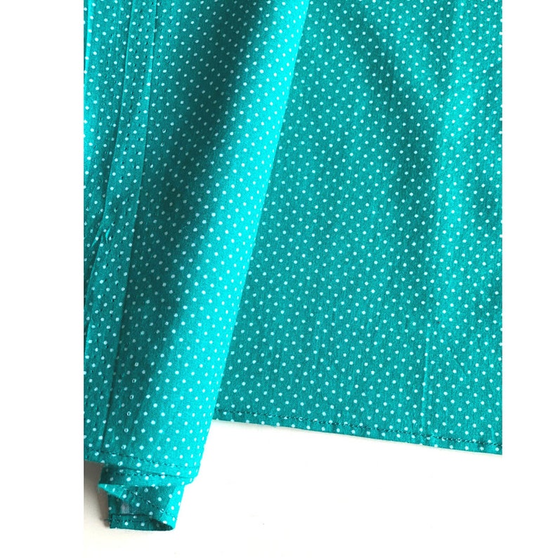 Teal Green White Dot Print Cotton Bandana, Scarf Mask, Polka Dot Print Napkin, Square Head Scarf, Handkerchief, Dog Bandana Neckerchief image 2