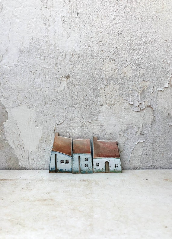 Miniature Ceramic Houses Clay Houses Sculpture Handmade Ceramics Christmas Gift Housewarming Home Decor Unique Gift Gift Ideas One Of A Kind
