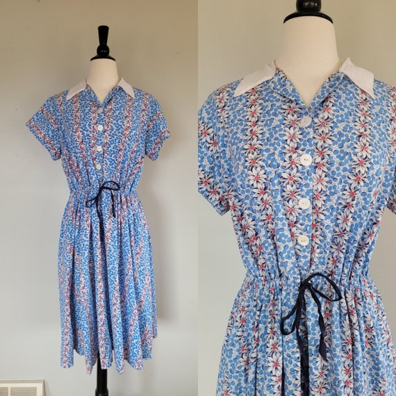 Vintage 1930s 1940s floral maternity dress, plus s