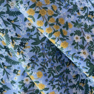 Periwinkle Blue Floral Cotton Fabric