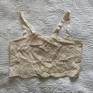 Early 1900s vintage lingerie lace bralette crop top