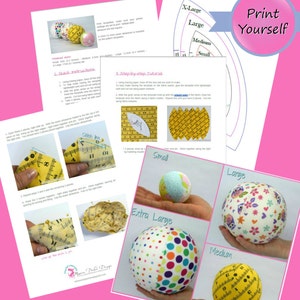 Fabric Ball Sewing Pattern 4 sizes image 5