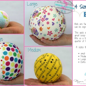 Fabric Ball Sewing Pattern 4 sizes image 3