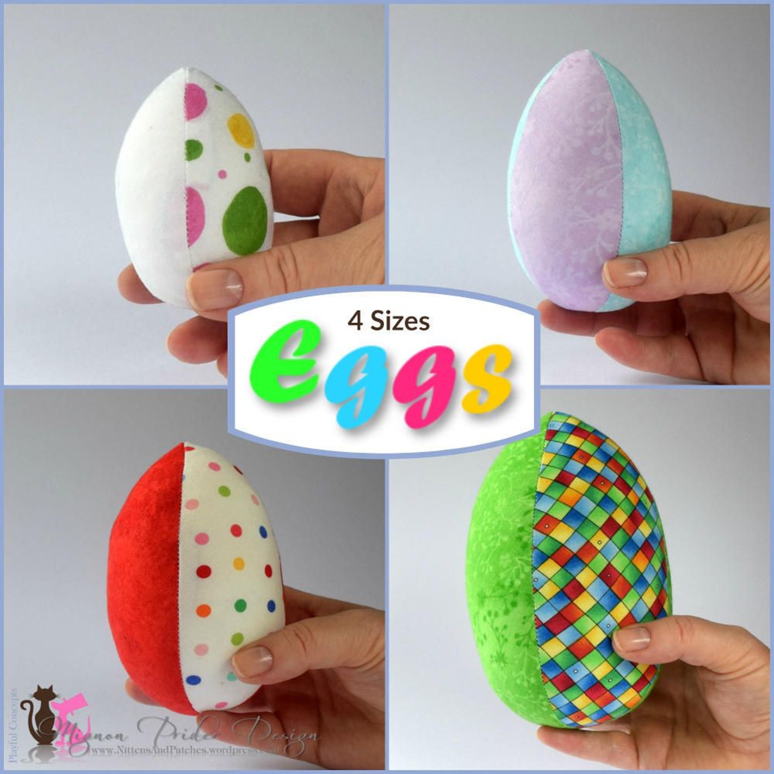 Fabric Eggs Sewing Pattern 4 Sizes Instant Download Etsy Australia