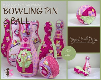 Bowling Pin & Ball soft toy game ~ sewing e-Pattern