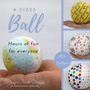 Fabric Ball Sewing Pattern 4 sizes image 1