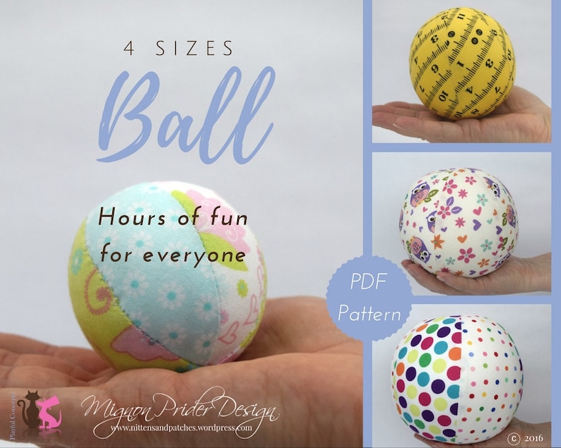 Fabric Ball Sewing Pattern 4 sizes image 1