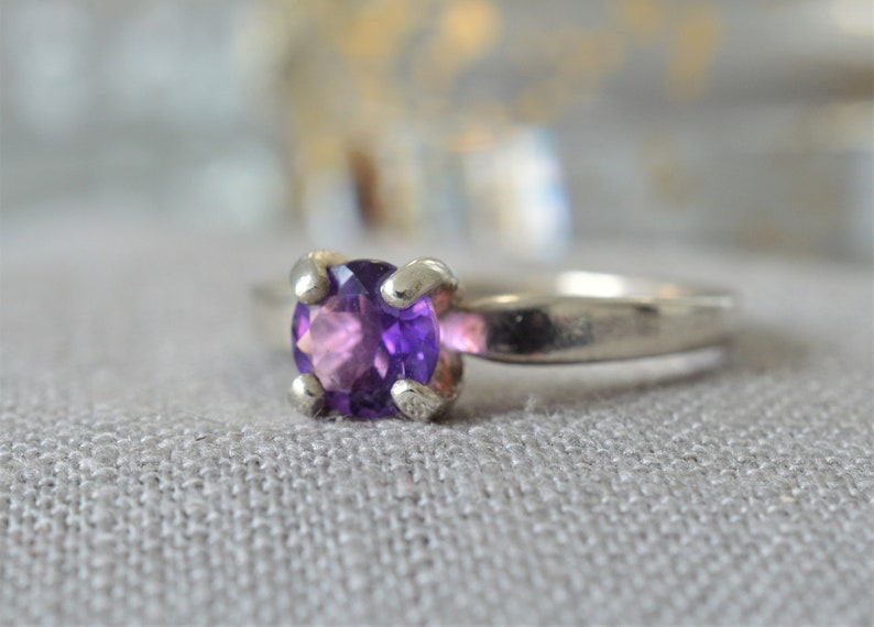Natural Amethyst Ring with 925 Sterling Silver *Free Worldwide Shipping*