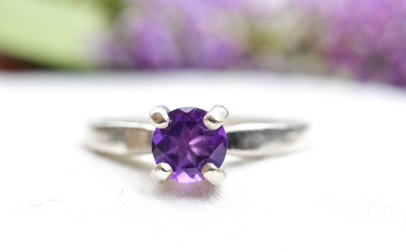 Natural Amethyst Ring with 925 Sterling Silver *Free Worldwide Shipping*