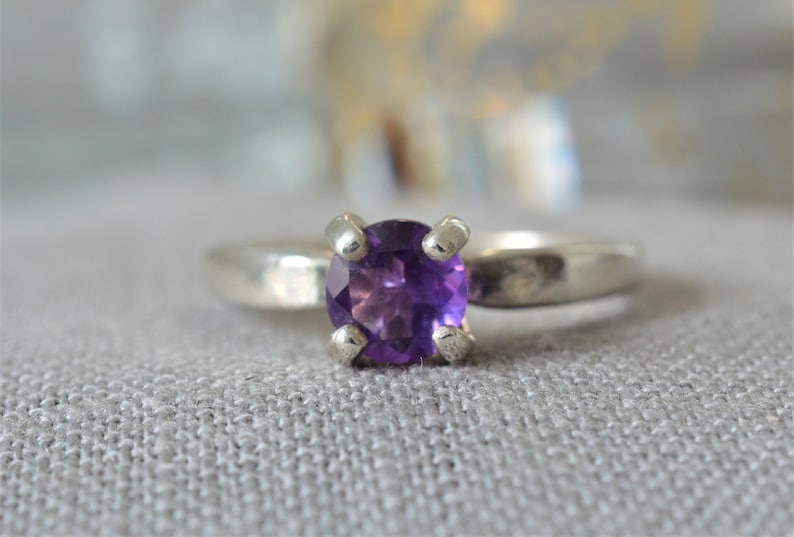 Natural Amethyst Ring with 925 Sterling Silver *Free Worldwide Shipping*