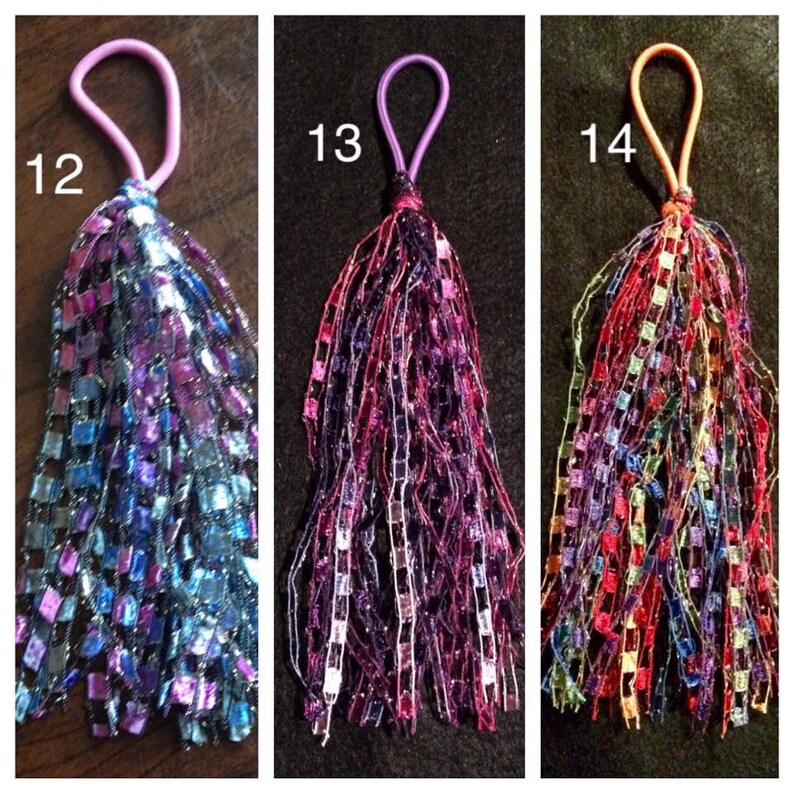 Ponytail Holder Yarn Ponytail Holder Elastics Pigtails Hair Etsy