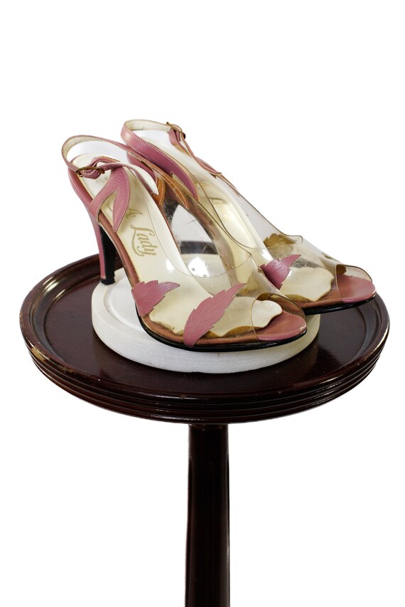 Wild Pair Women's Dharma Slingback Clear Vinyl Pumps Brown Size 11 M
