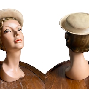 1940s / 1950s Straw Hat / Mini Sun Hat