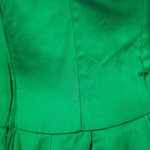 1950s SUZY PERETTE Green Satin drop waist dress / 29 Waist image 10