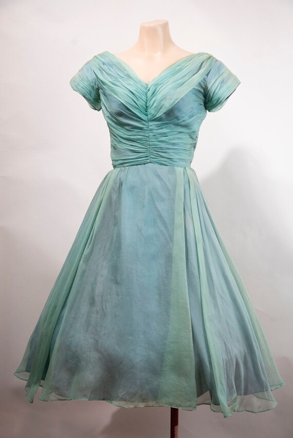 1950s chiffon dress