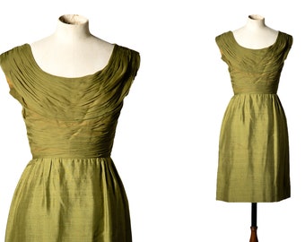 Robe Cocktail Vert Citron Sans Bretelles Style Années 50 - En Dentelle, Taille 10-12 (UK), Marque Zafir, Neuve Avec étiquettes