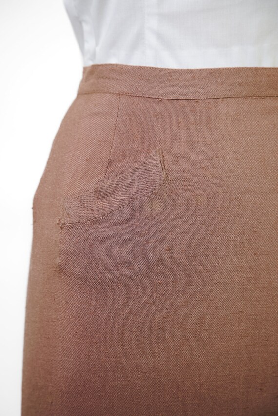 SKIRT - LINEN LIGHT BROWN