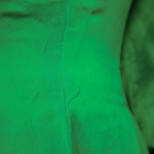 1950s SUZY PERETTE Green Satin drop waist dress / 29 Waist image 9