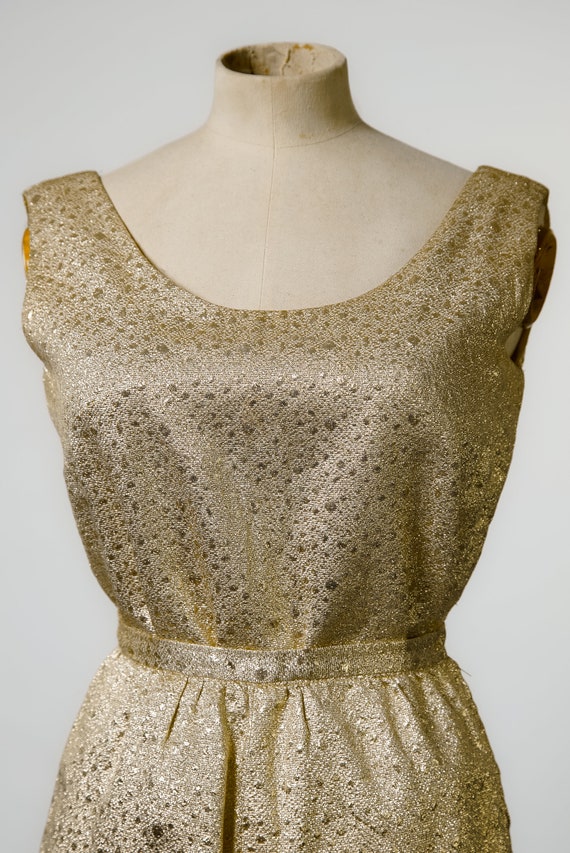 1960s Gold Lurex Skirt and Top / 2 piece set - image 5