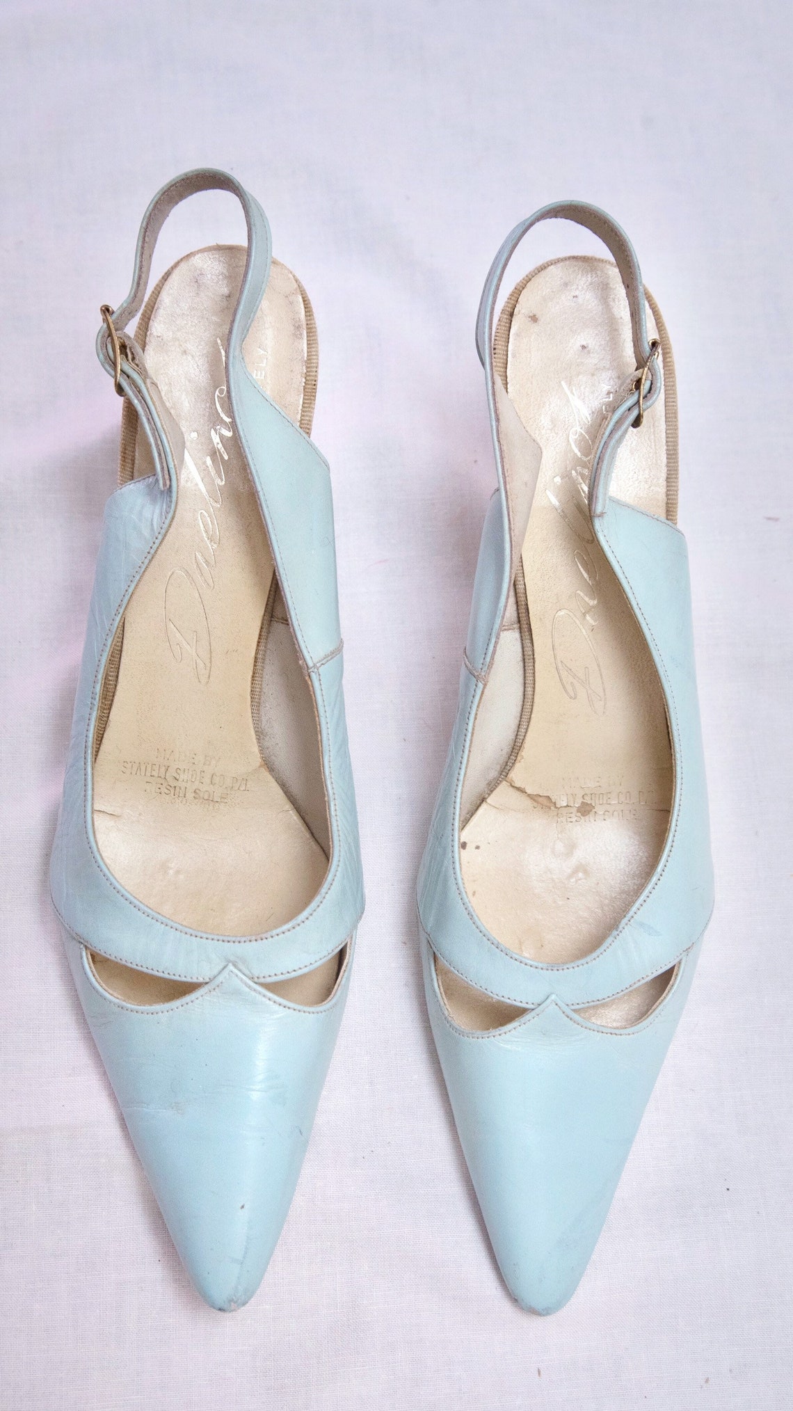 1950s Pastel Blue Stiletto Heels / Pumps With Keyhole Cutout - Etsy