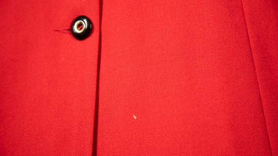 1940s style coat / 70s does 40s / red jacket / bl… - image 8