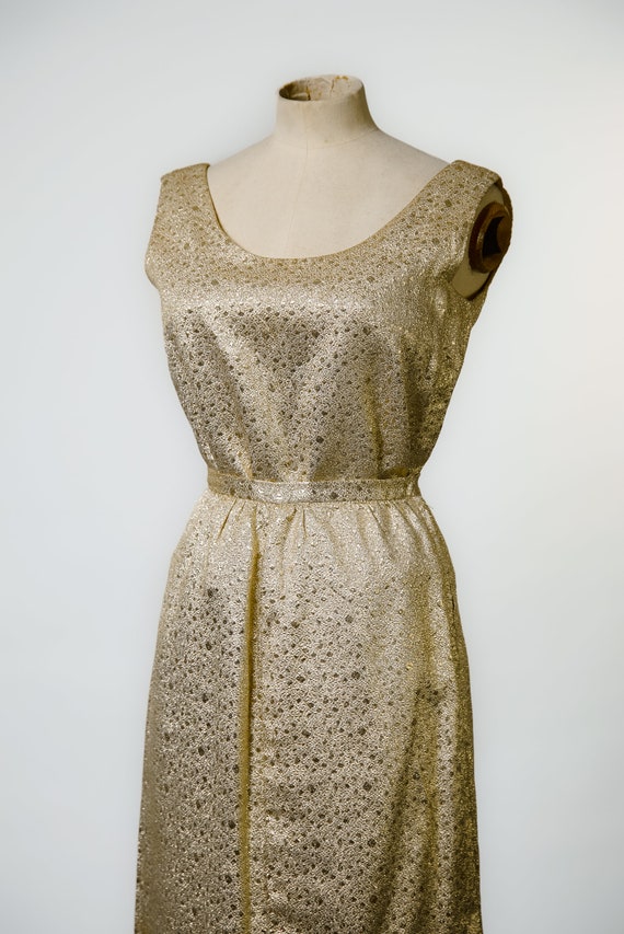 1960s Gold Lurex Skirt and Top / 2 piece set - image 4