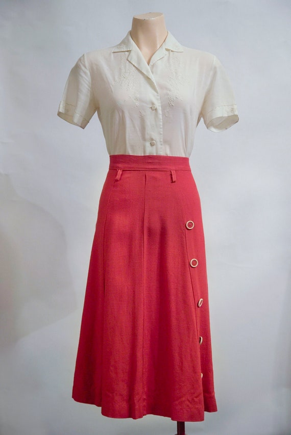 1940s A Line skirt with buttons
