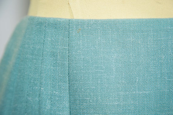 1960s style FLETCHER JONES teal blue skirt / 28" … - image 10