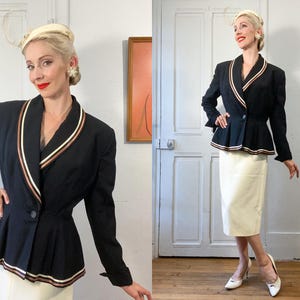 1950s Lilli Ann Suit Jacket / 50s Black Jacket