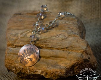 Fern leaf pendant in copper and aluminum