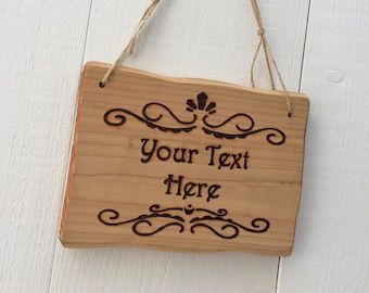 Handmade Rustic Driftwood/Farmhouse Vintage Style Indoor/Outdoor Personalised Wooden Door Sign Plaque 20cm x 10cm