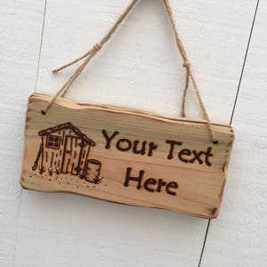 Handmade Rustic Driftwood/Farmhouse Style Personalised Wooden Garden Shed Workshop Allotment Man Cave Den Name Door Sign Plaque 20cm x 10cm