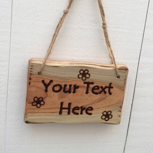 Handgemachte rustikale Treibholz / Bauernhaus-Stil personalisierte hölzerne Gänseblümchen Blumen Garten Schrebergarten Gewächshaus Schuppen Türschild Plakette 15cm x 10cm