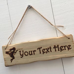 Handmade Rustic Driftwood/Farmhouse Style Personalised Wooden Fairy Kid&#39;s Name Room Wendy Tree House Den Door Sign Plaque 32cm x 10cm