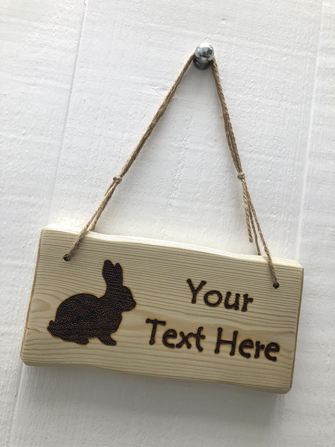 Handmade Rustic Driftwood/farmhouse Style Personalised Wooden Rabbit ...