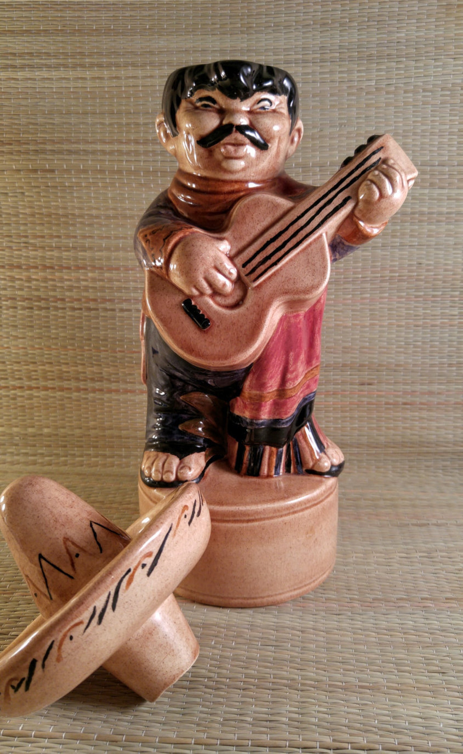 Vintage Tequila Decanter. Ceramic Mexican Man with Sombrero Etsy