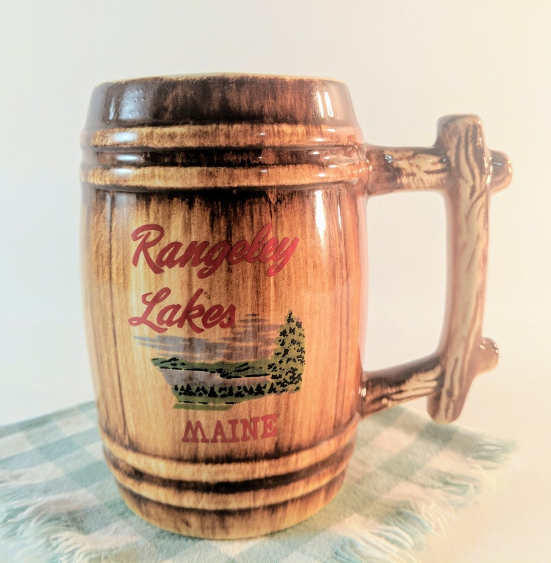 Vintage Rangeley Lakes Maine Souvenir Mug Mid Century Kitsch Etsy