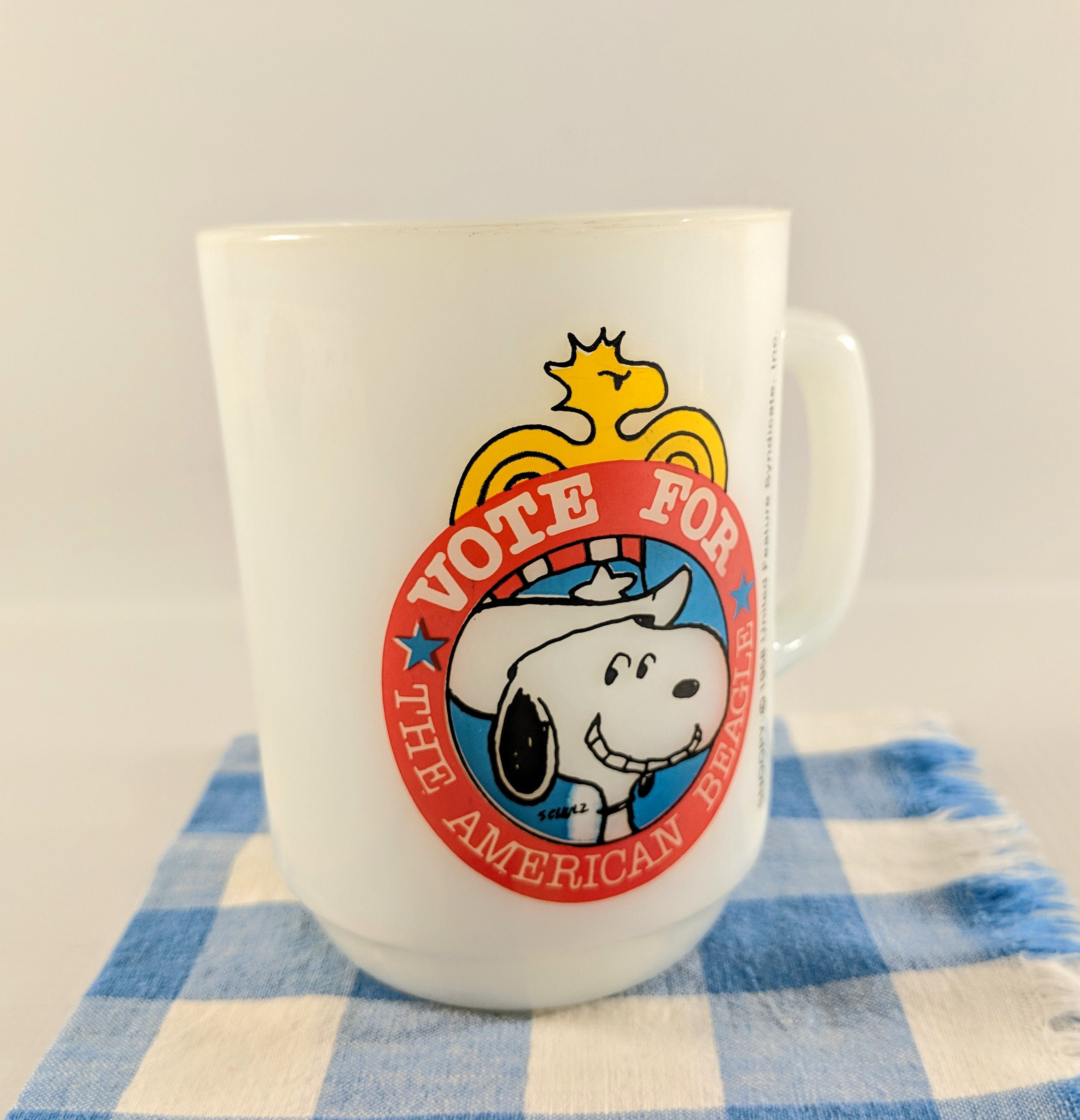 Back the Beagle Anchor Hocking Mug Snoopy Collectors Peanuts No 1 1980 RARE 