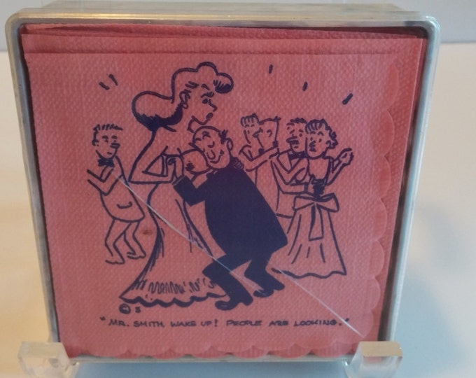 Mid Century Naughty Cocktail Napkins. Funny Old Cocktail Etsy